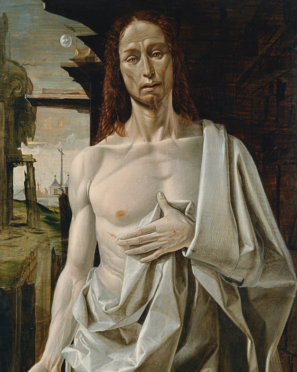 Bramantino, Cristo risorto (1490 circa), olio su tavola. Madrid, Museo Thyssen-Bornemisza (Scala)